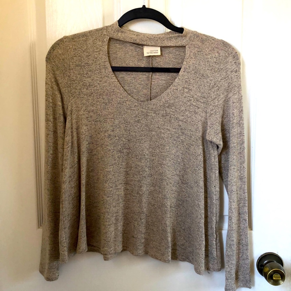 Soft tan long sleeve blouse. Size medium